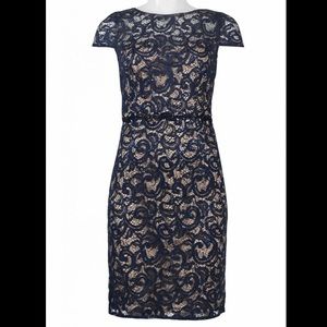 Navy/nude bead midi dress.